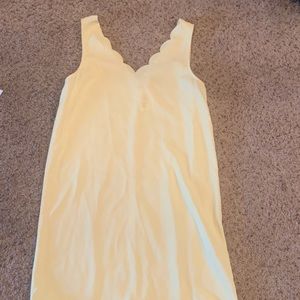 Yellow dress with scallop neckline